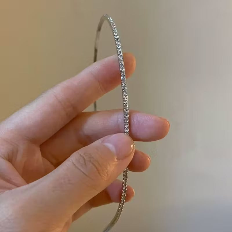 Elegant 1pc Sparkling Rhinestone Hairband | Versatile for Casual & Formal Events, Comfortable Hair Accessory, Shimmering Fine Rhinestones